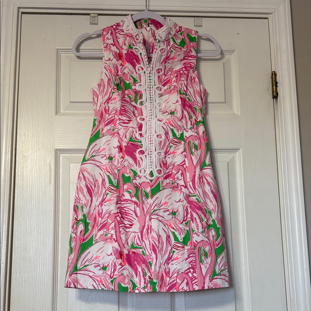 Lilly Pulitzer Vibrant Pink and Green Patterned Dress